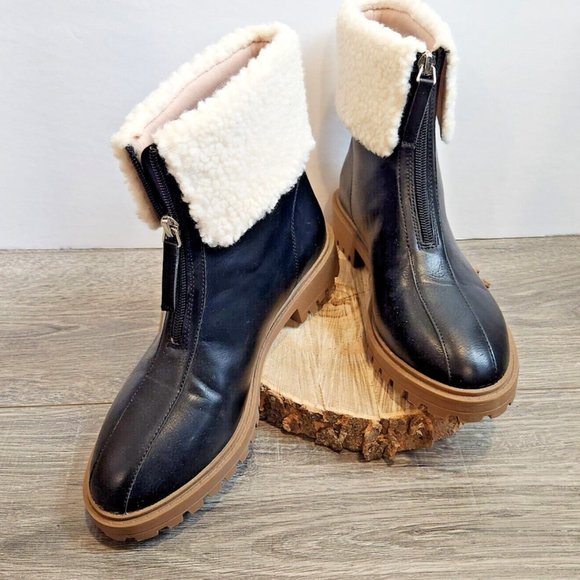 Journee Collection Fynn Tru Comfort Zip Women's Ankle Boots Soft sherpa trim-New - Picture 7 of 9